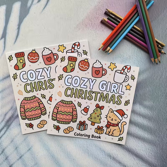 Cozy Girl Christmas Coloring Book