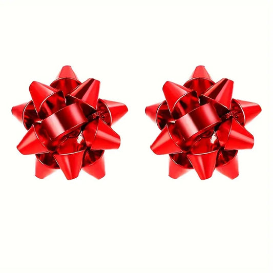 Red Gift Bow Earrings