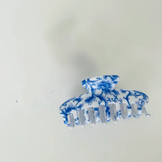 Blue Chinoiserie Claw Clip