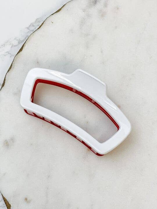 Game Day Claw Clips - Red & White