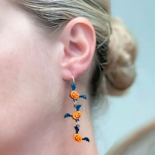 Pumpkin Bat Earrings