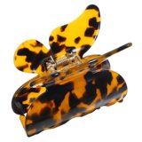 Large Tortoise Shell Butterfly Claw Clip