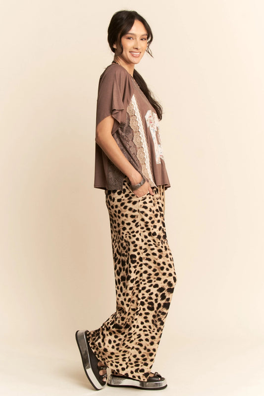 Leopard Drawstring Pants
