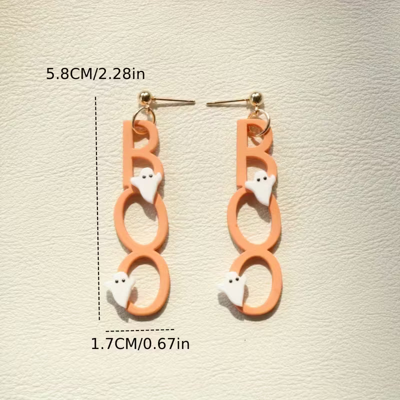 Boo Letter Drop Earrings