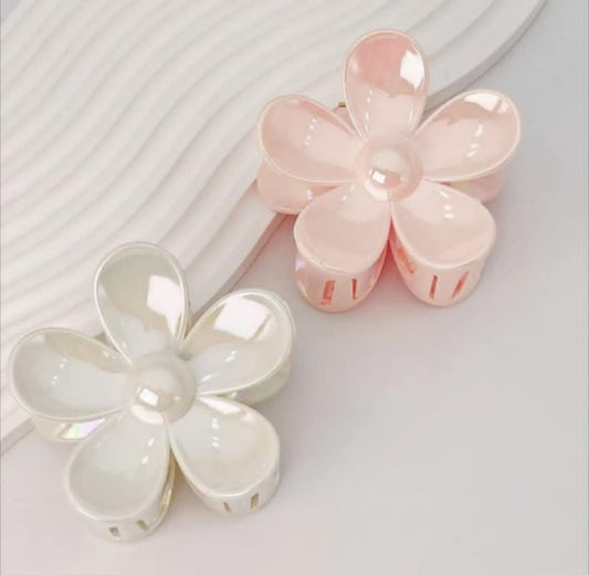 Iridescent Flower Claw Clips