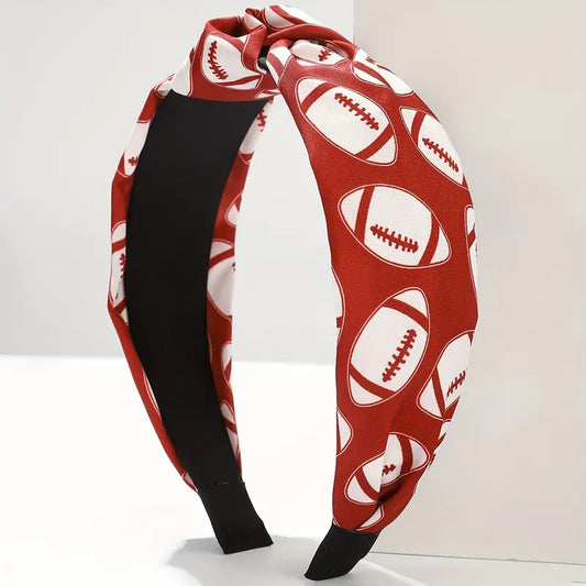 Red and White Football Headband