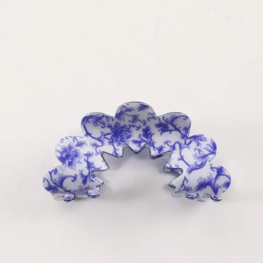 Vintage Porcelain Dark Blue Claw Clip