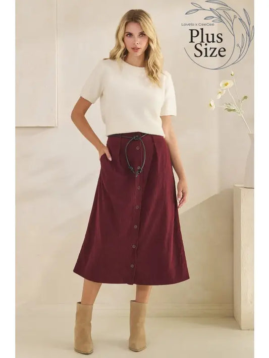 Corduroy Midi Skirt