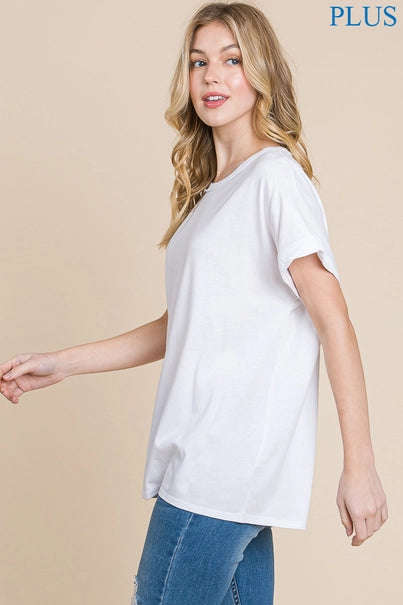 Round Neck Twisted Sleeve Top