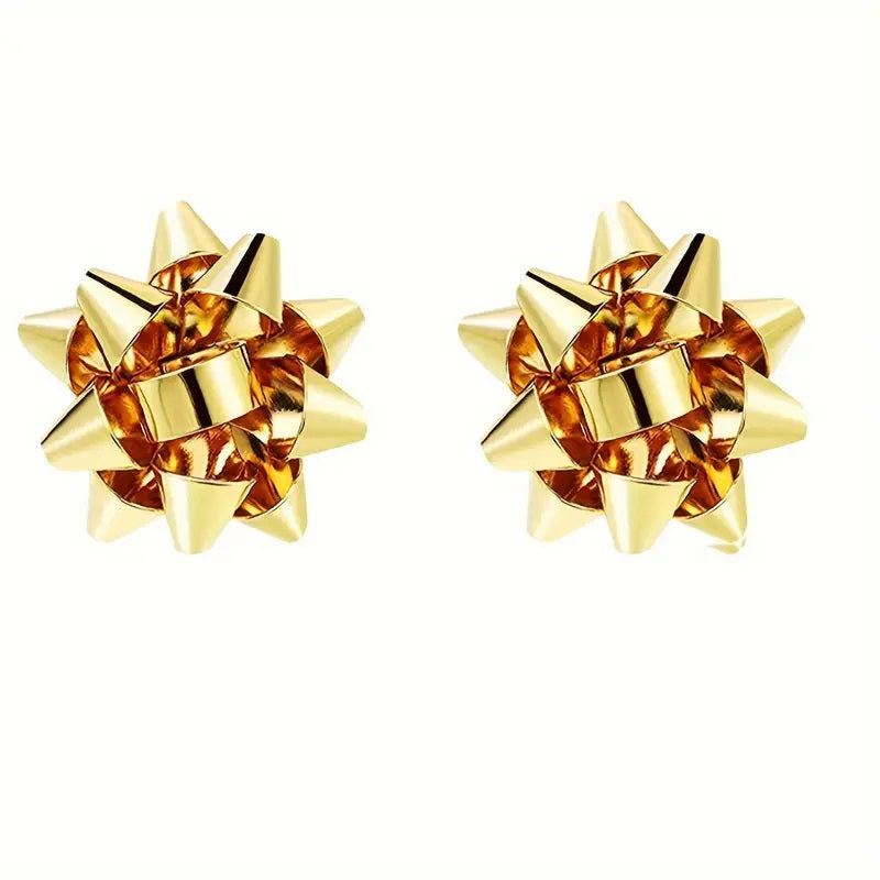 Gold Gift Bow Earrings