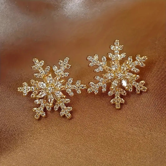 Gold Snowflake Earrings