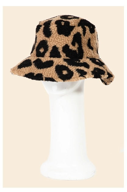 Leopard Sherpa Bucket Hat