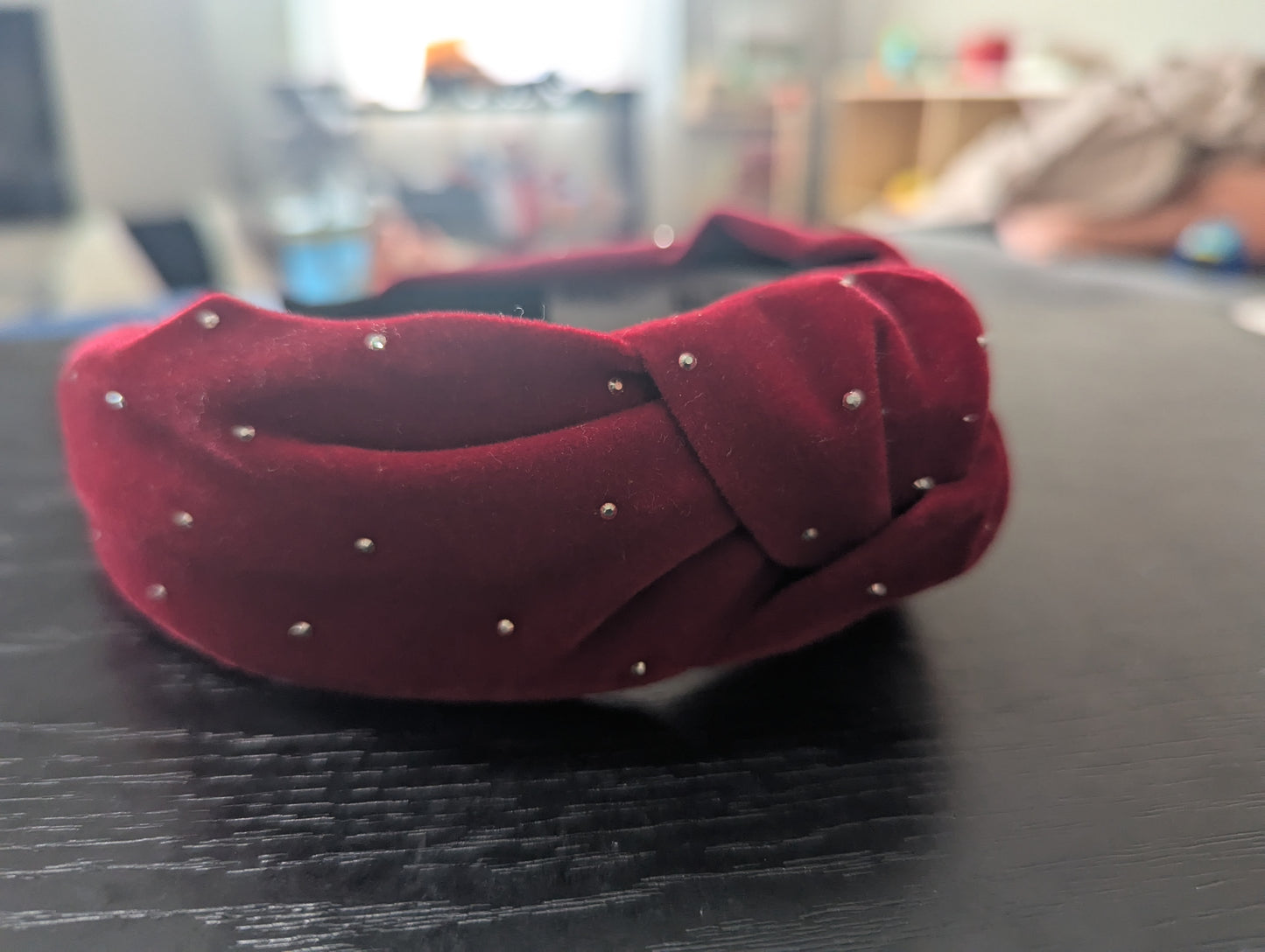 Burgundy Rhinestone Headband