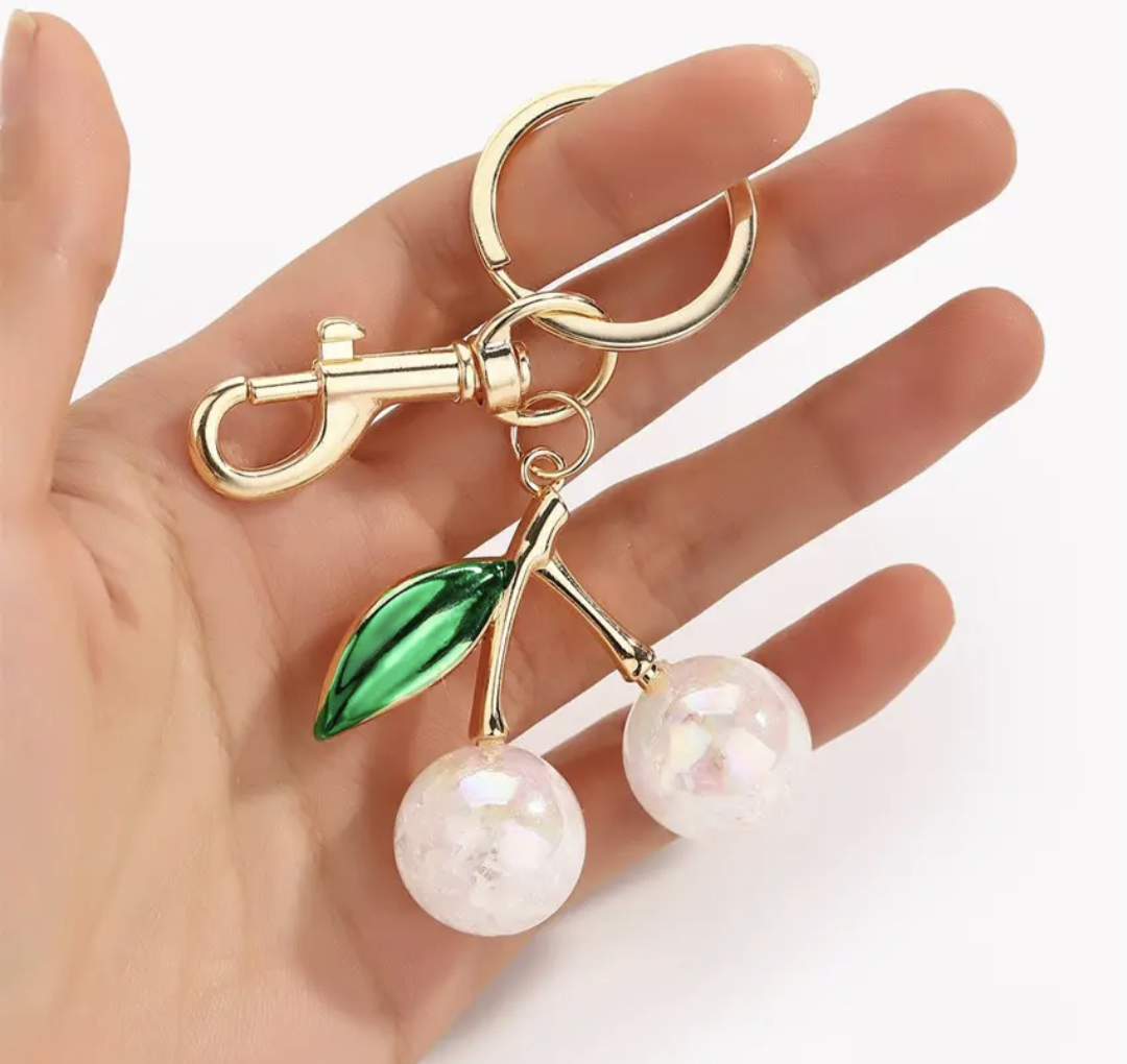 White Cherry Bag Charm