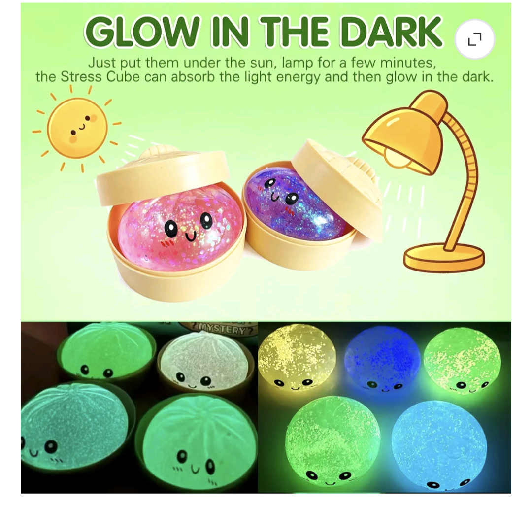 Glitter Glow in the Dark Dumpling Squishy