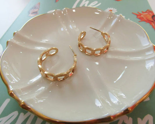 Gold Chain Hoops