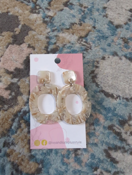 Brown Marble Earrings