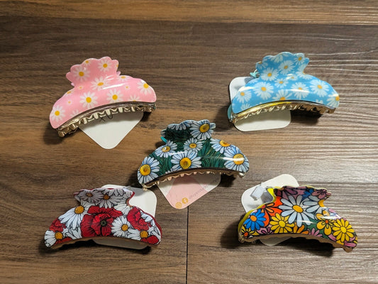 Floral Claw Clips