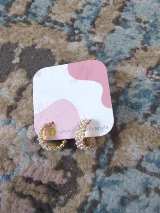 Small Pearl Hoops