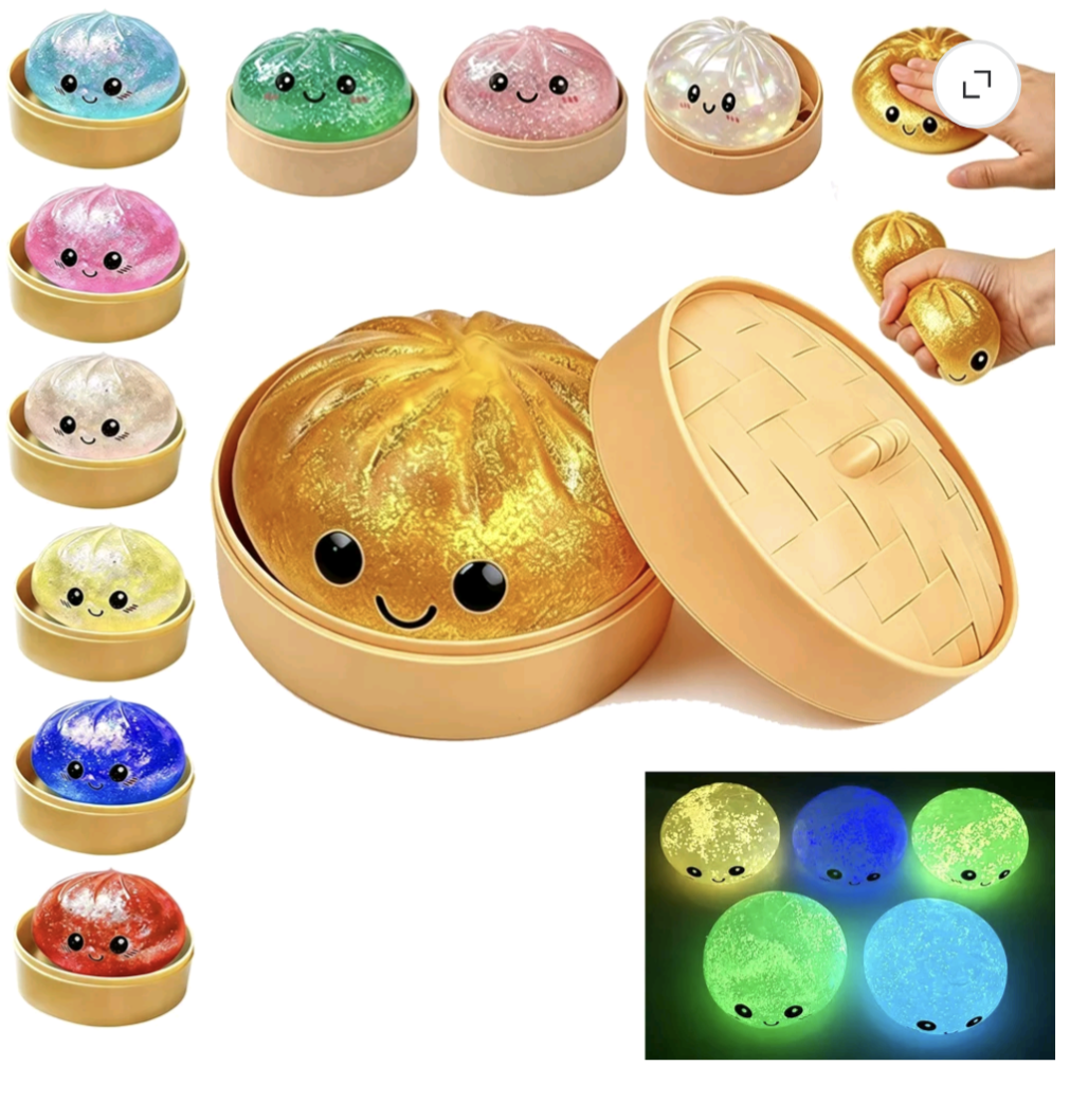 Glitter Glow in the Dark Dumpling Squishy