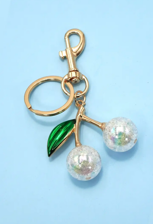 White Cherry Bag Charm