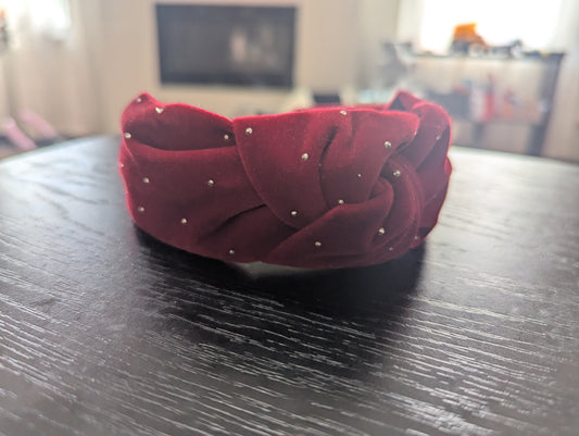 Burgundy Rhinestone Headband