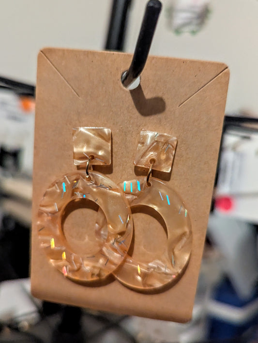 Sparkly Orange Earrings